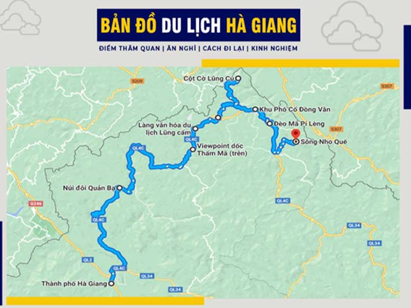 Bản đồ du lịch Hà Giang đầy đủ và chi tiết nhất